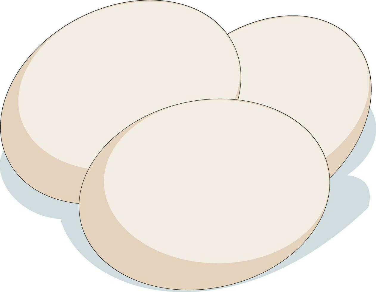 Set of 3 white eggs vector