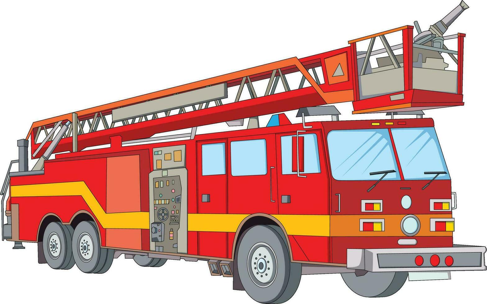 A red fire truck vector