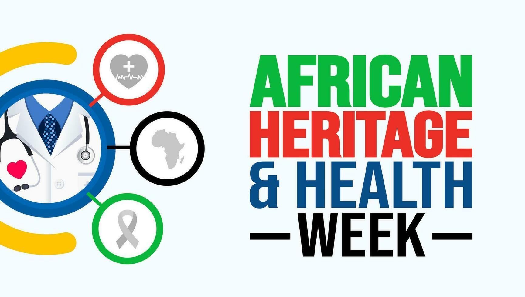 africano patrimonio y salud semana antecedentes diseño modelo utilizar a bandera, cartel, tarjeta, libro cubrir, y póster diseño modelo con texto inscripción y estándar color. vector ilustración.