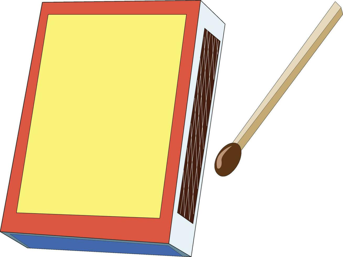 Matchstick box and a single matchstick vector