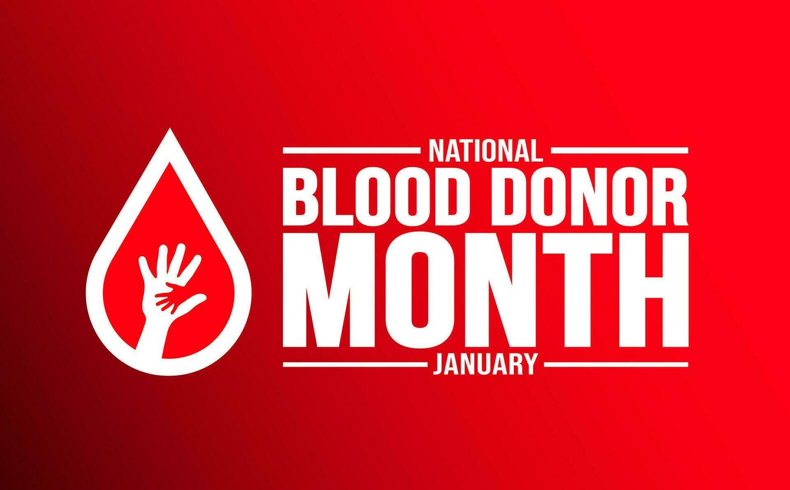 January is National Blood Donor Month background template. Holiday concept. background, banner, placard, card, and poster design template with text inscription and standard color. vector illustration.