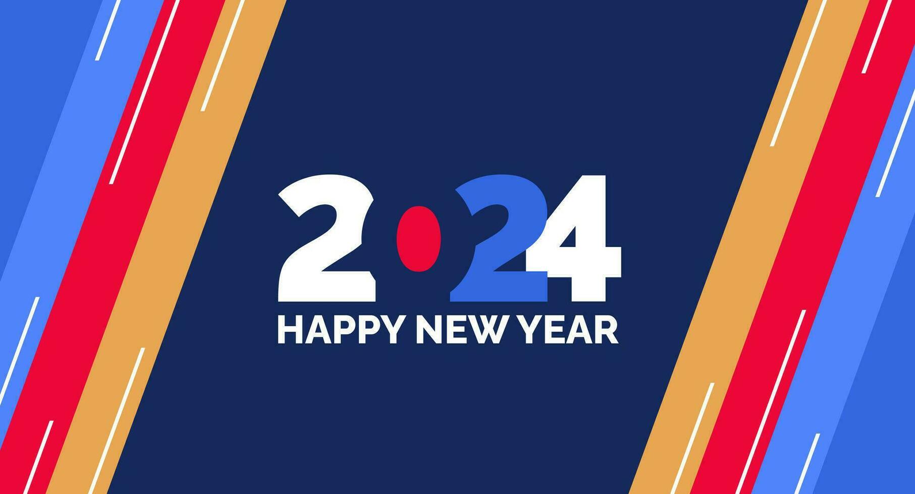 2024 Happy New Year colorful Text logo typography and background design template. greetings with 2024 numbers in the form of colored stained glass. Art design template 2024. Vector illustration.