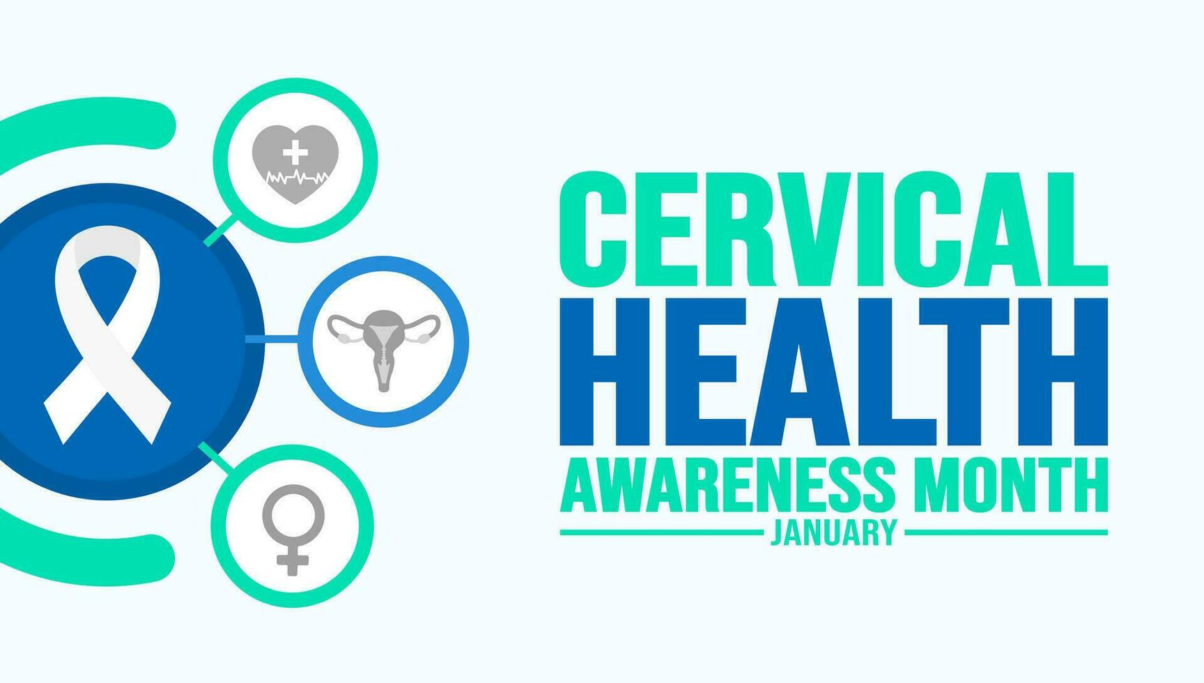 January is Cervical Health Awareness Month background template. Holiday concept. background, banner, placard, card, and poster design template with text inscription and standard color. vector. vector