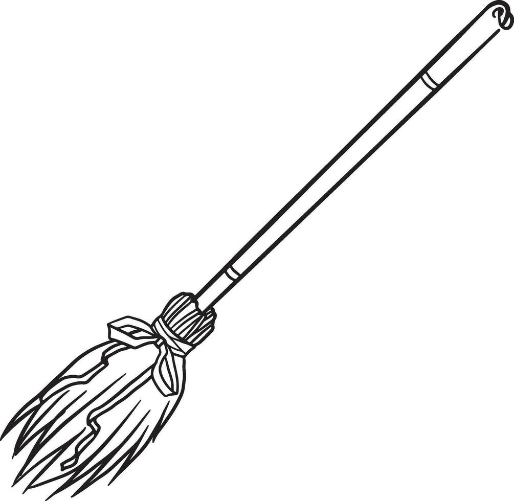 broom illustration sweep broomstick vector clean handle equipment