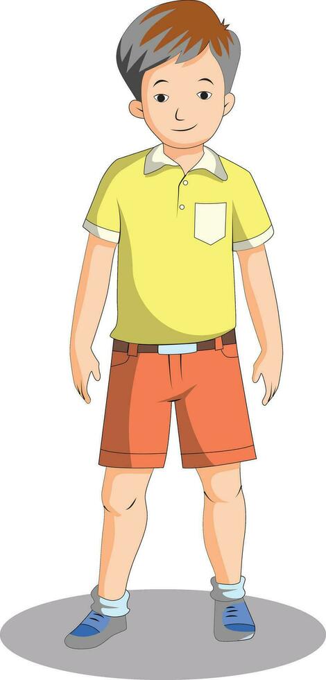 Cute boy standing still vector