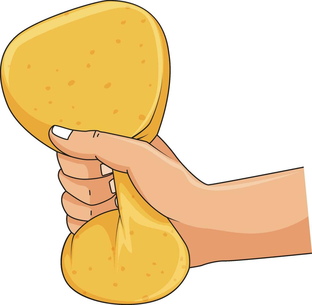 Hand squeezing a spunge vector