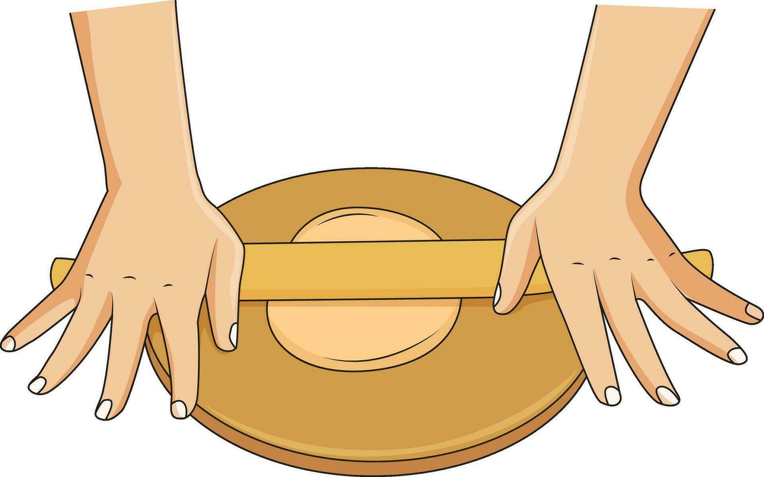 Rolling chapatti vector illustration