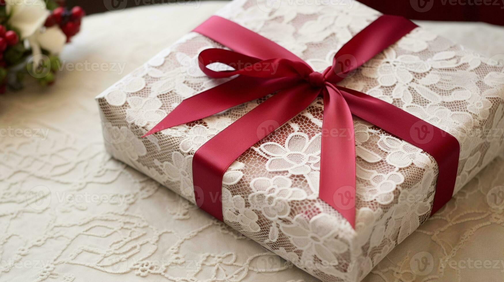 AI generated Christmas gift wrapping idea for boxing day and winter holidays in the English countryside tradition photo