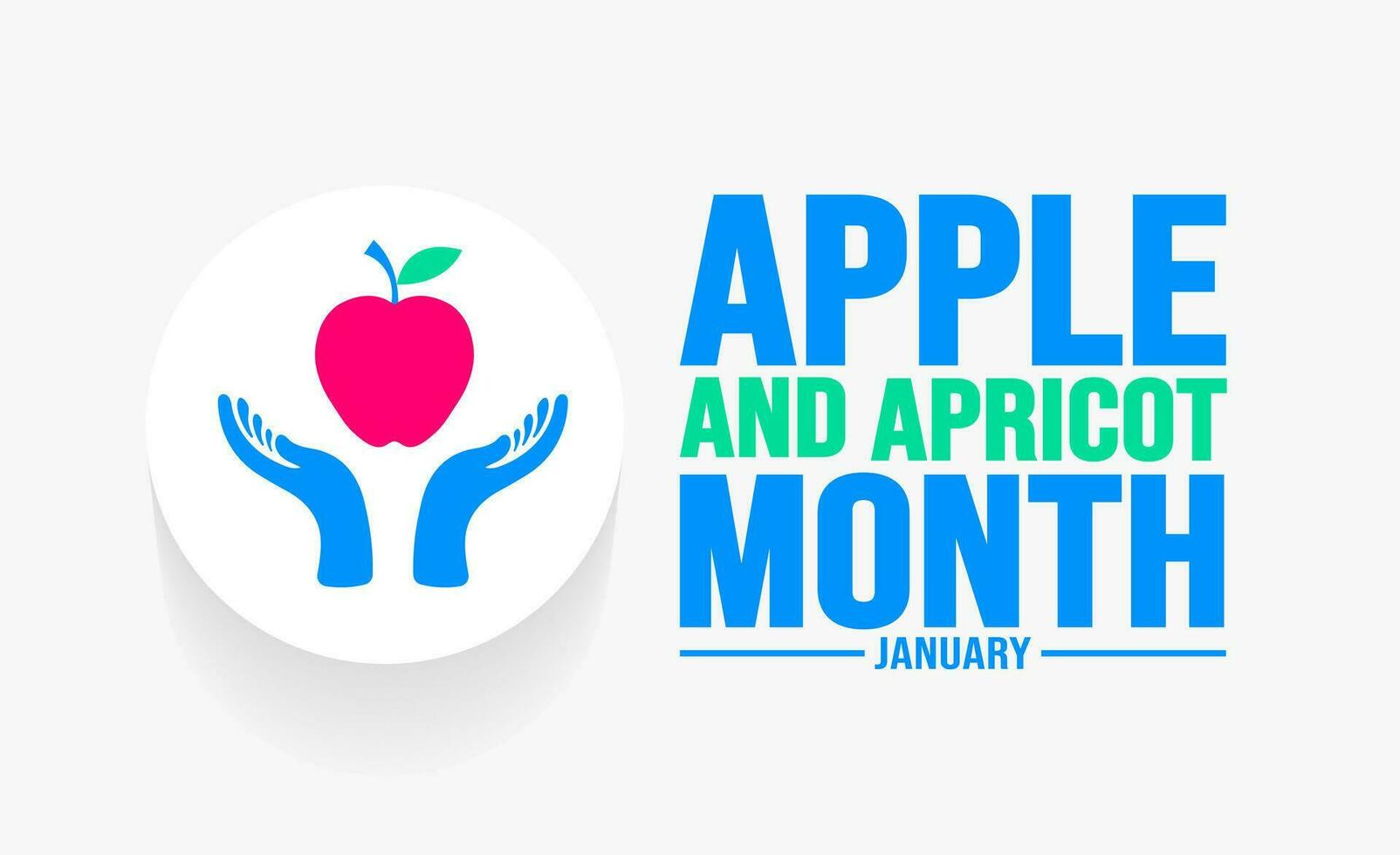 January is Apple and Apricot Month background template. Holiday concept. background, banner, placard, card, and poster design template with text inscription and standard color. vector illustration.