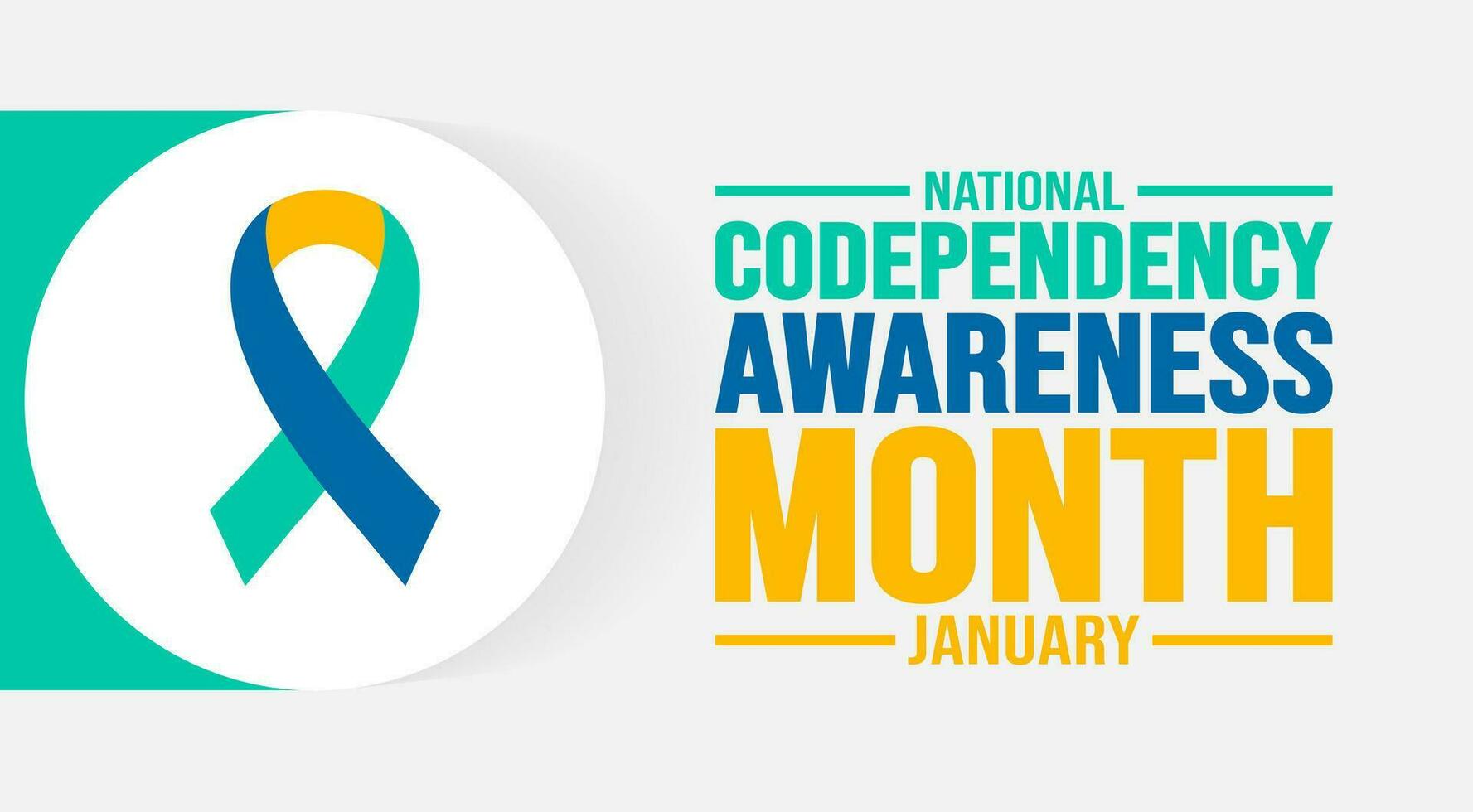 January is National Codependency Awareness Month background template. Holiday concept. background, banner, placard, card, and poster design template with text inscription and standard color. vector. vector