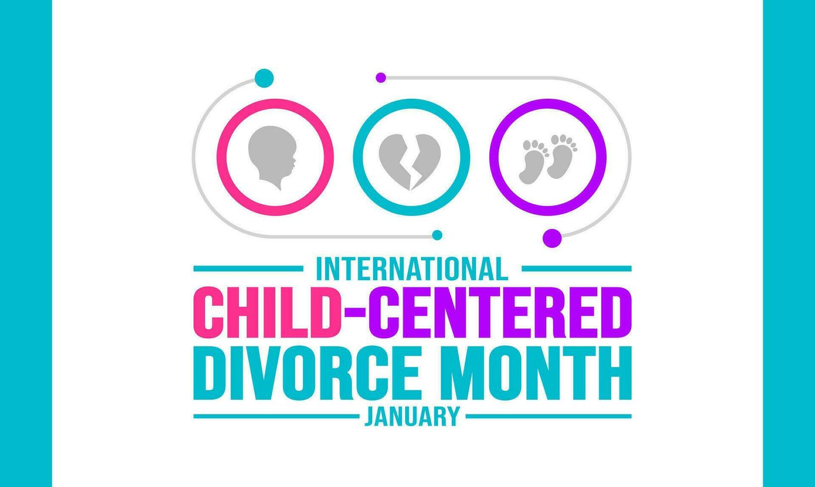 January is International Child-Centered Divorce Month background template. Holiday concept. background, banner, placard, card, and poster design template with text inscription and standard color. vector