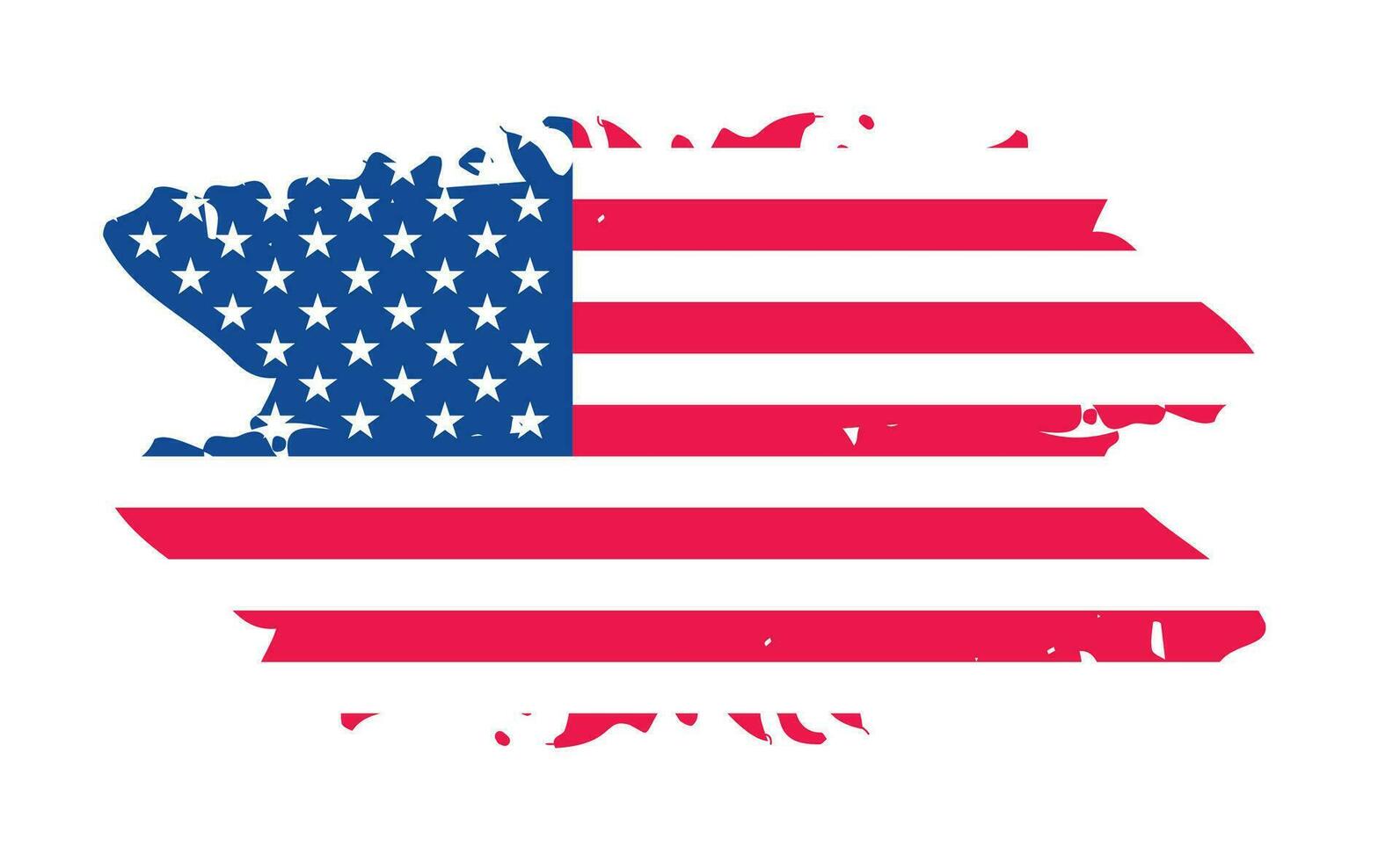 grunge nosotros bandera cepillo carrera efecto. Estados Unidos bandera cepillo pintar utilizar a 4 4 de julio americano presidente día. unido estados de America bandera con acuarela pintar cepillo golpes textura o grunge textura diseño. vector