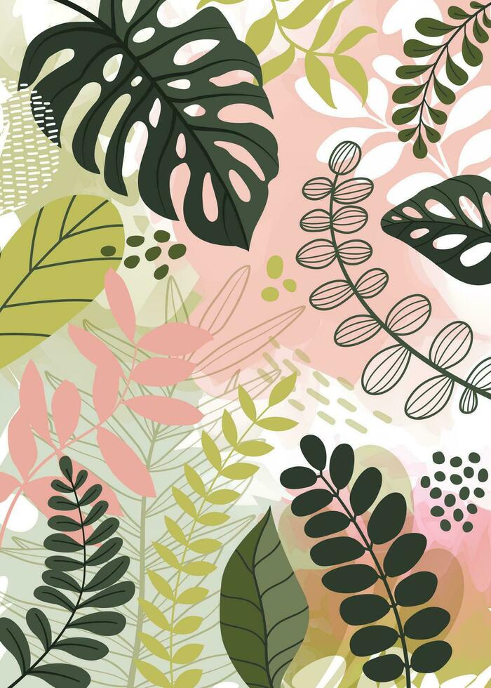 diseño banner marco flor primavera fondo con hermosa. fondo de flores para el diseño. fondo colorido con plantas tropicales. vector