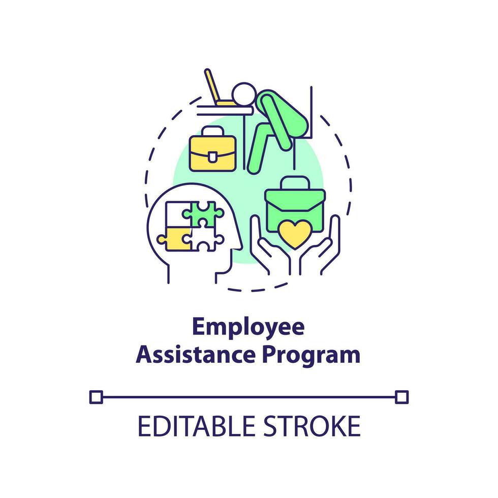 2D editable employee assistance program thin line icon concept, isolated vector, multicolor illustration representing online therapy. vector