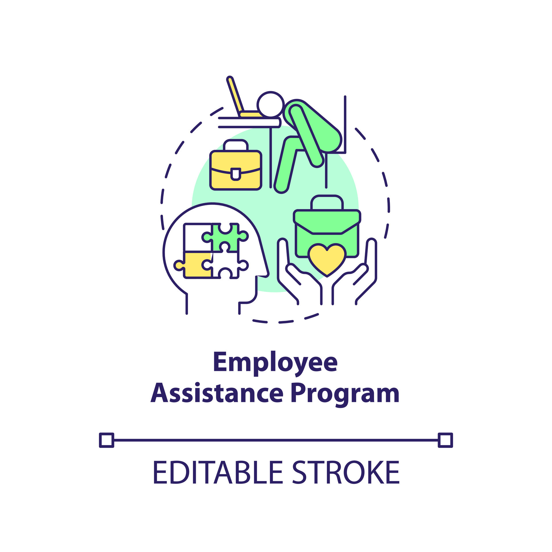 2D editable employee assistance program thin line icon concept ...