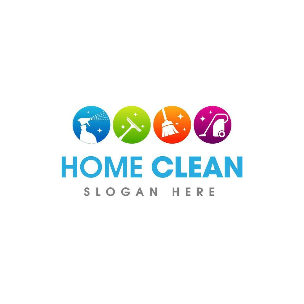 Creative Cleaning Service Business Logo Symbol Icon Design Template vector