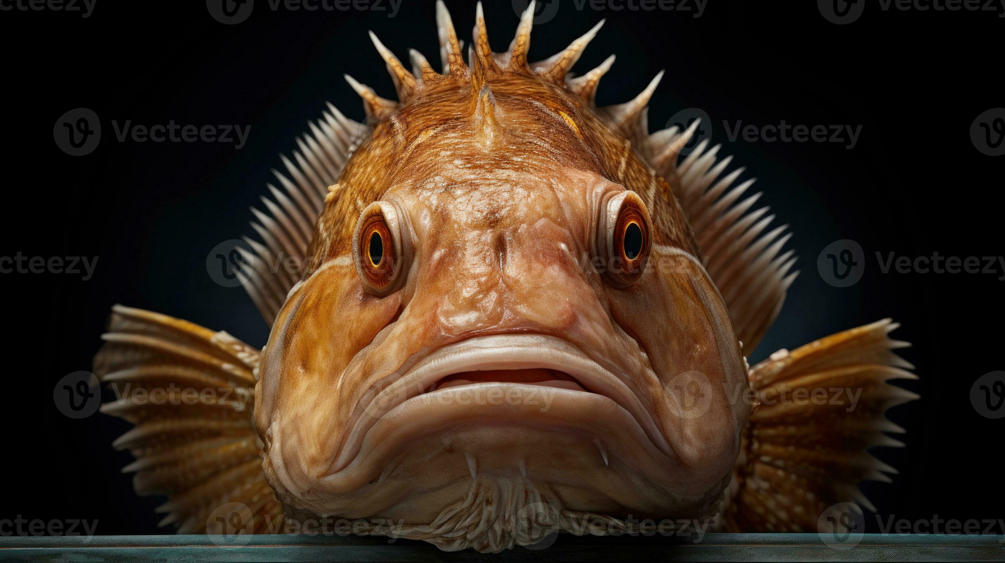 AI generated A close up image of a fish with scales and fins, suitable