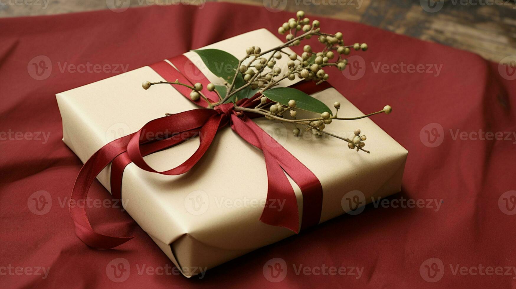 AI generated Christmas gift wrapping idea for boxing day and winter holidays in the English countryside tradition photo