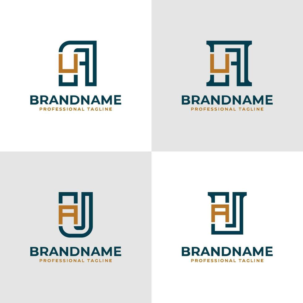 Elegant Letter AU and UA Monogram Logo, suitable for business with AU or UA initials vector