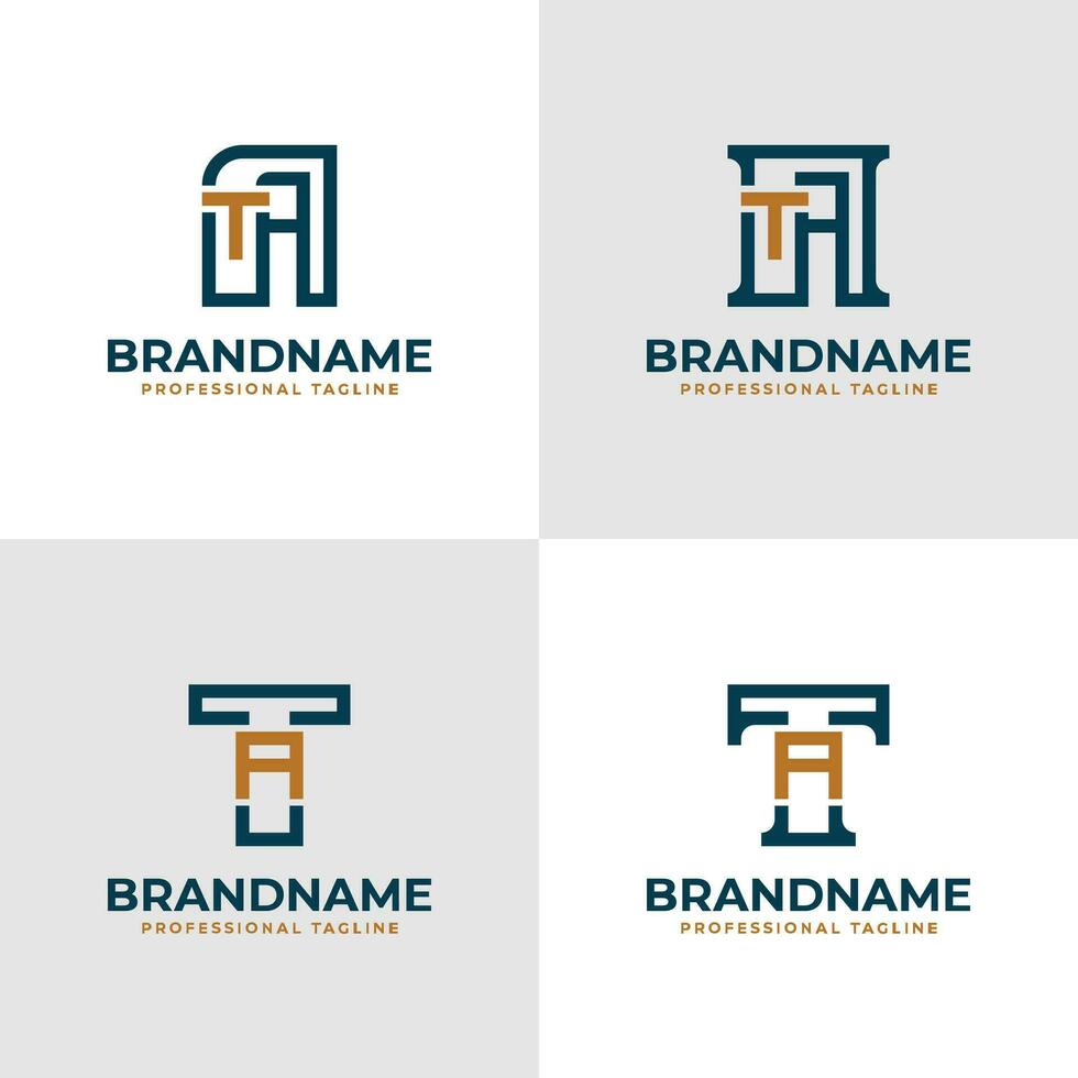 Elegant Letter AT and TA Monogram Logo, suitable for business with AT or TA initials vector