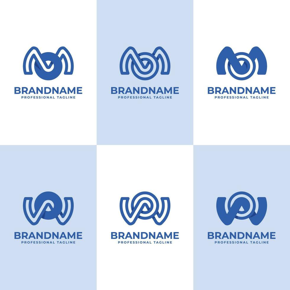Modern Letter MO and WO Monogram Logo, suitable for business with MO and WO initials vector