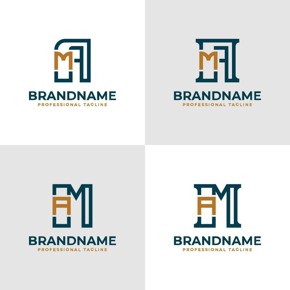 Elegant Letter AM and MA Monogram Logo, suitable for business with AM or MA initials vector