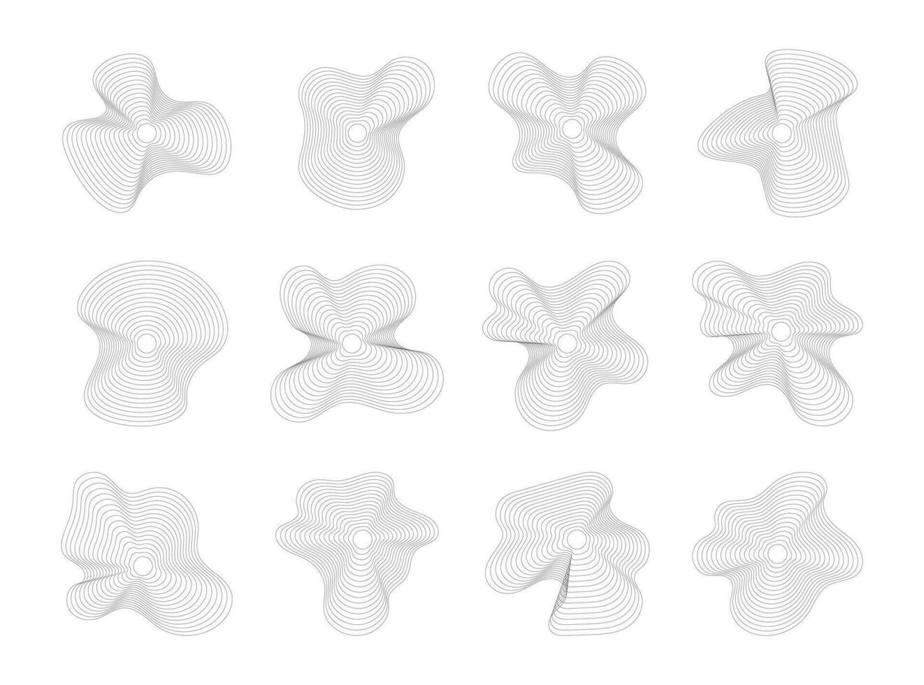 Abstract Lines Decoration Element, Blending Effect. Wave Circle Line Vector Illustration, Liquid Fluid Shape