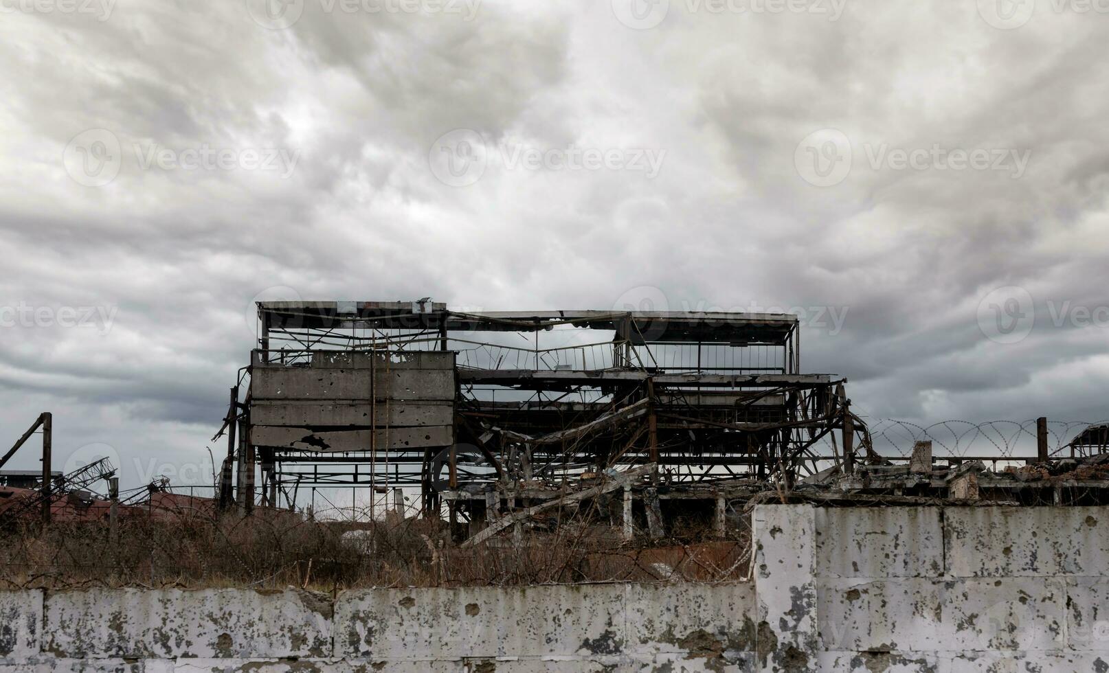 destroyed buildings of the workshop of the Azovstal plant in Mariupol Ukraine photo