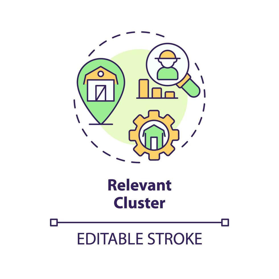 2D editable multicolor relevant cluster icon, creative isolated vector, thin line illustration representing agricultural clusters. vector