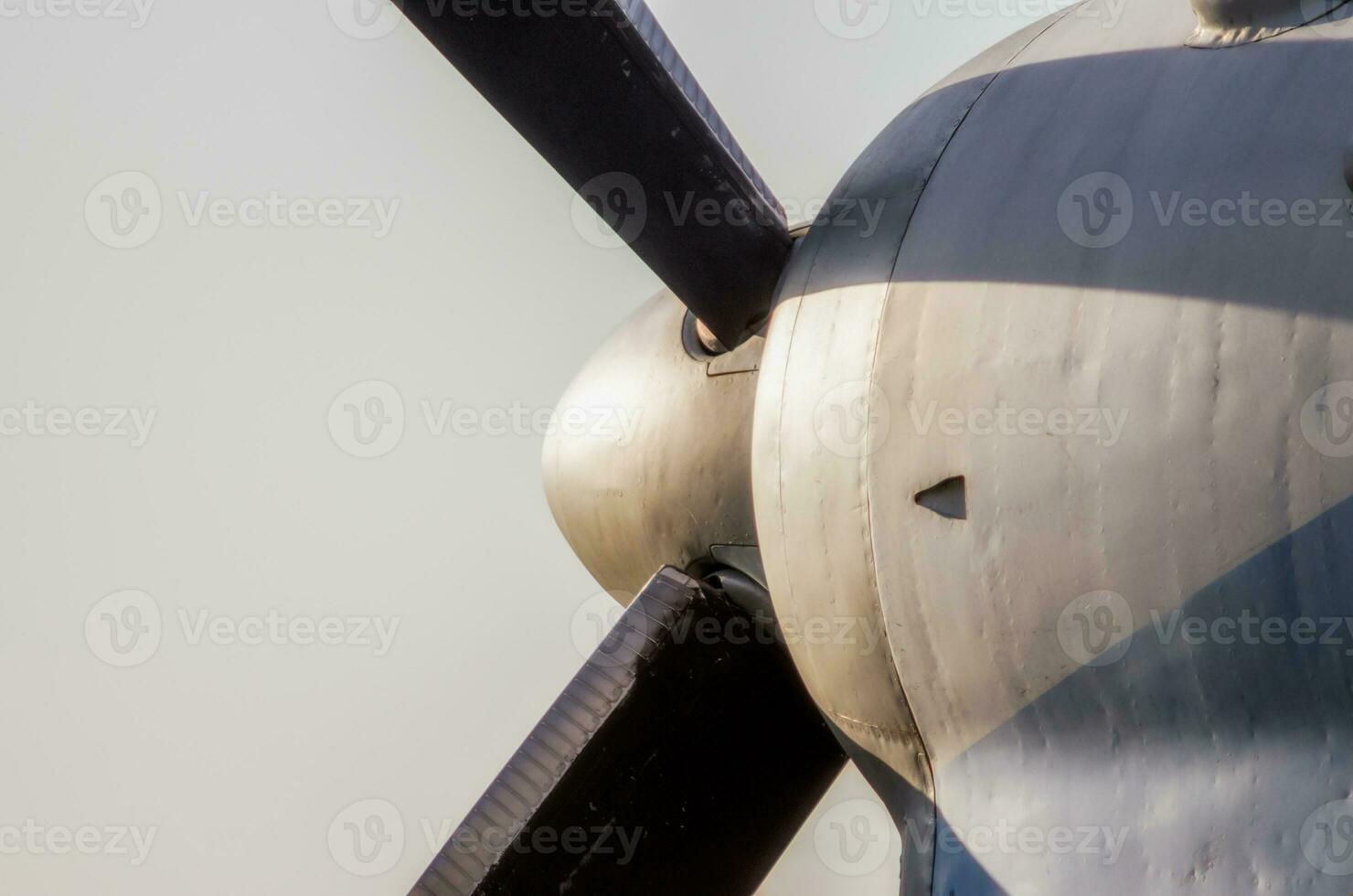 fragment propeller screw vintage airplane isolated close up photo