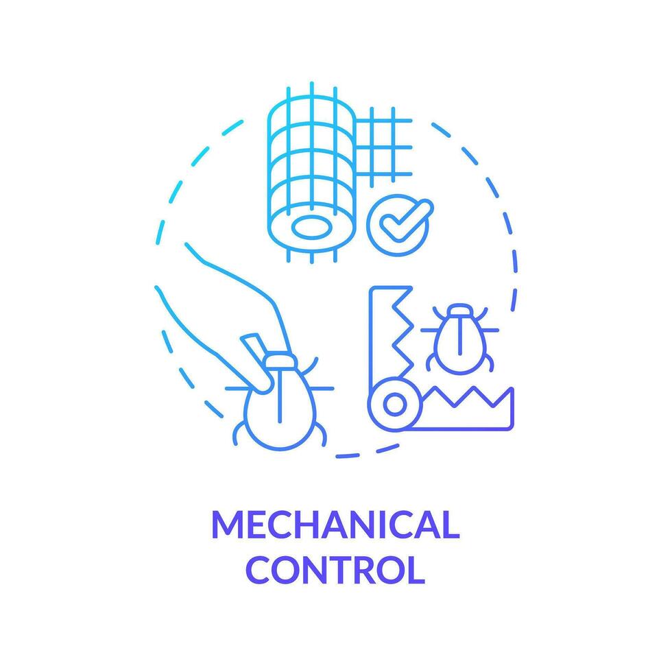 2D gradient mechanical control icon, isolated vector, integrated pest management thin line illustration. vector