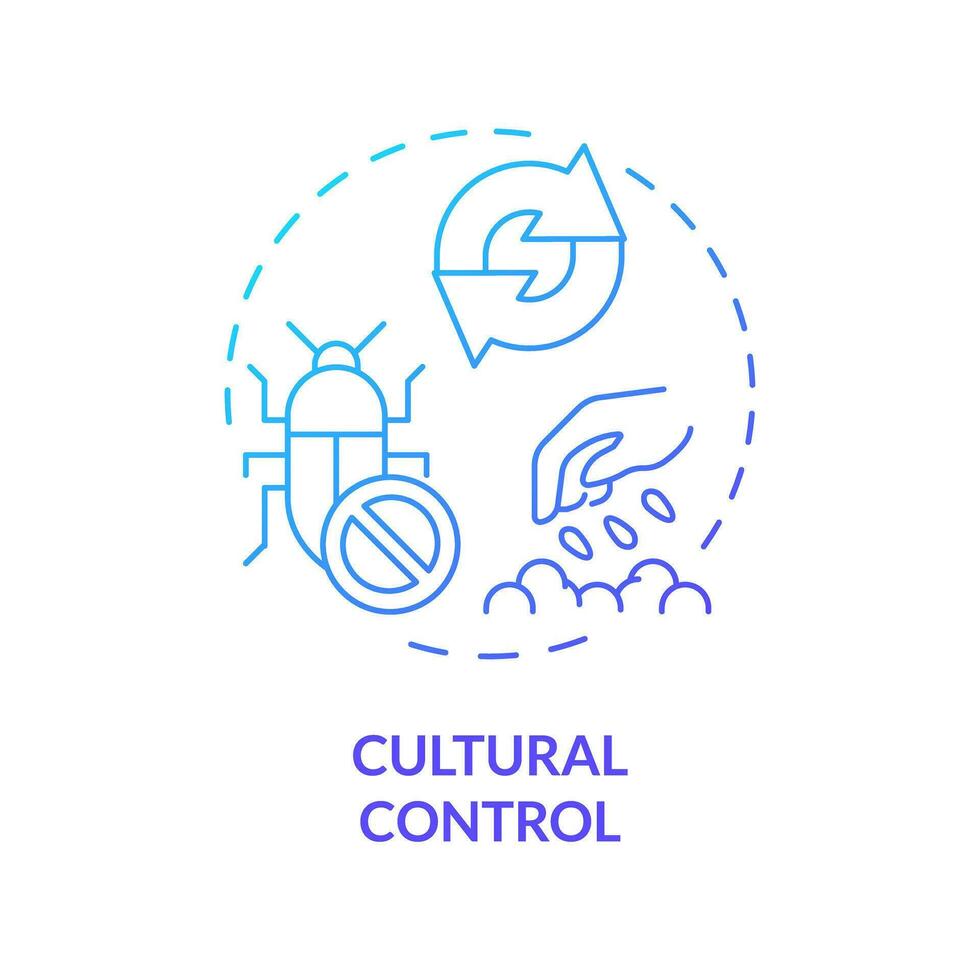2D gradient cultural control icon, isolated vector, integrated pest management thin line illustration. vector