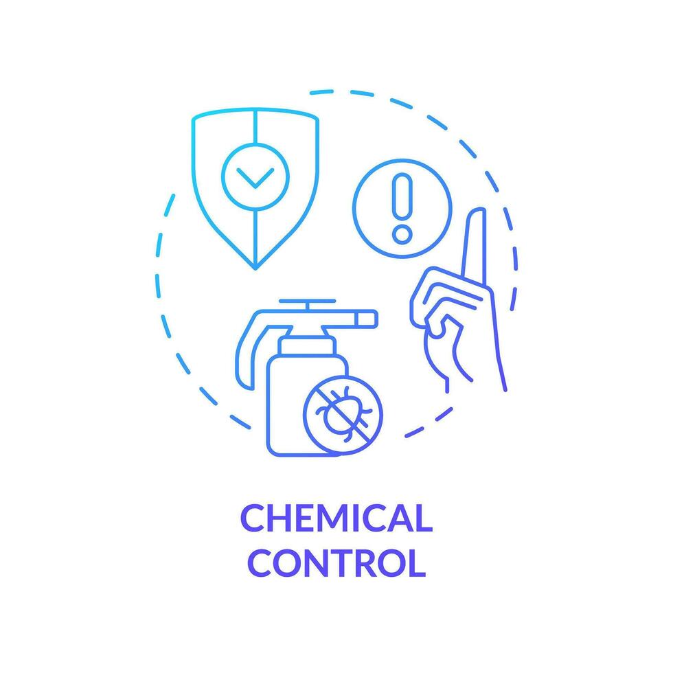 2D gradient chemical control icon, isolated vector, integrated pest management thin line illustration. vector