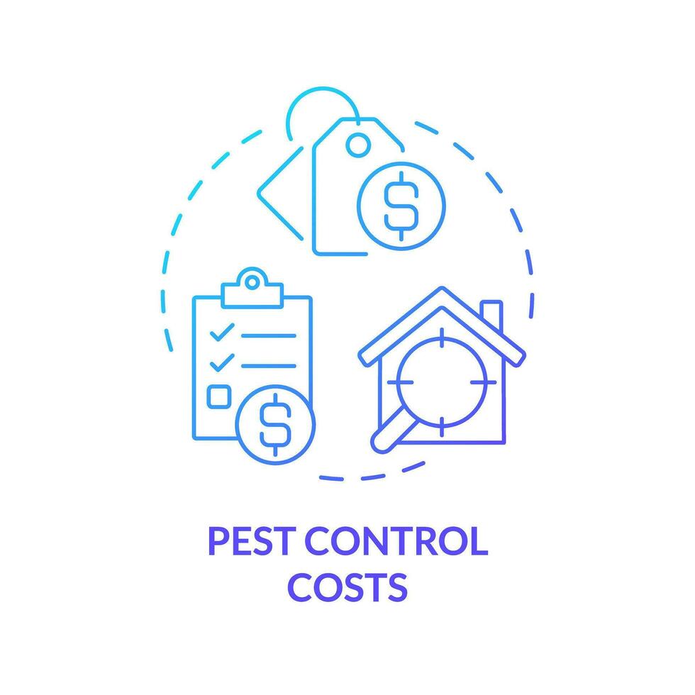 2D gradient pest control costs icon, isolated vector, integrated pest management thin line illustration. vector