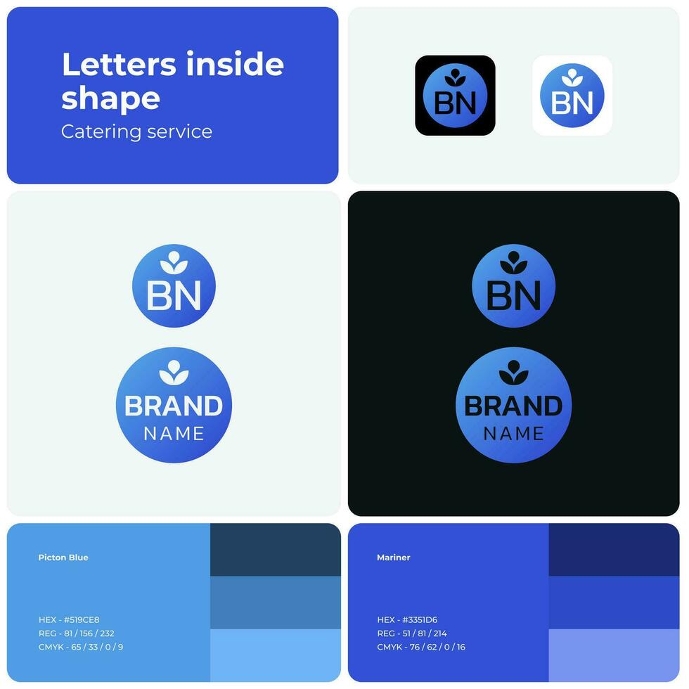 2d tienda de comestibles Tienda logo con marca nombre. azul icono. diseño elemento y visual identidad. adecuado para abastecimiento compañía, comida servicio, evento. vector