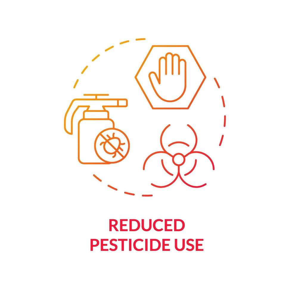2D gradient reduced pesticide use icon, isolated vector, integrated pest management thin line illustration. vector