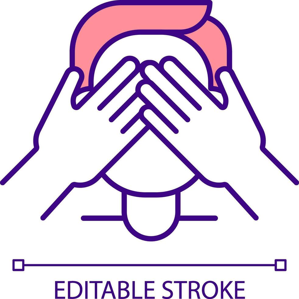 2D editable denial in codependency icon representing codependent relationship, isolated vector, thin line illustration. vector