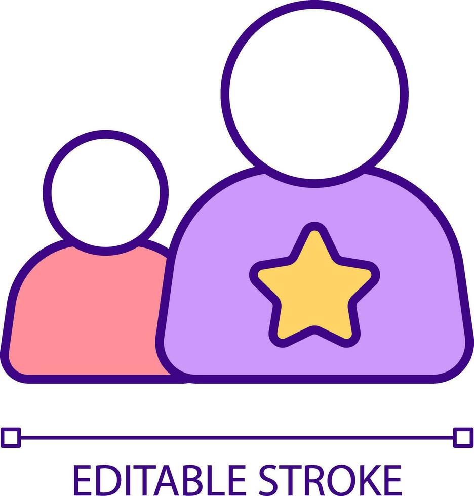 2D editable narcissistic mirror theory icon representing codependent relationship, isolated vector, colorful thin linear illustration. vector
