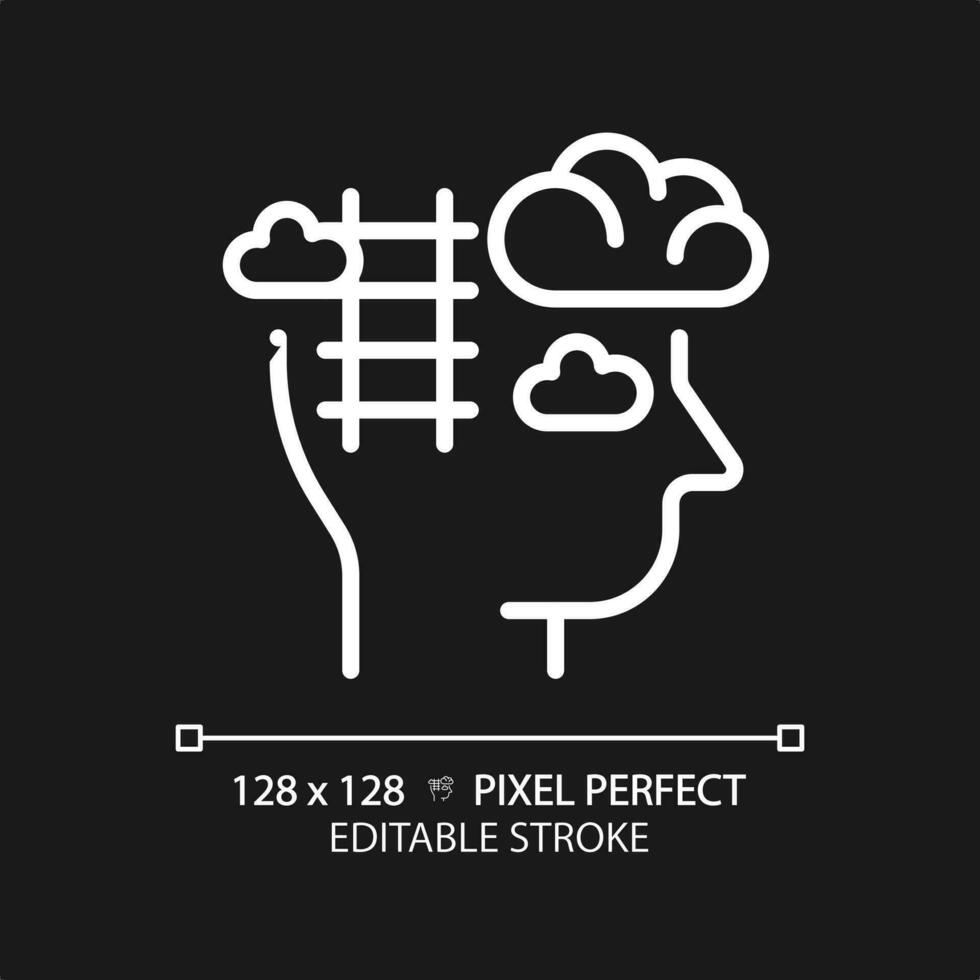 2D pixel perfect editable white ladder of success icon, isolated vector, thin line illustration representing soft skills. vector