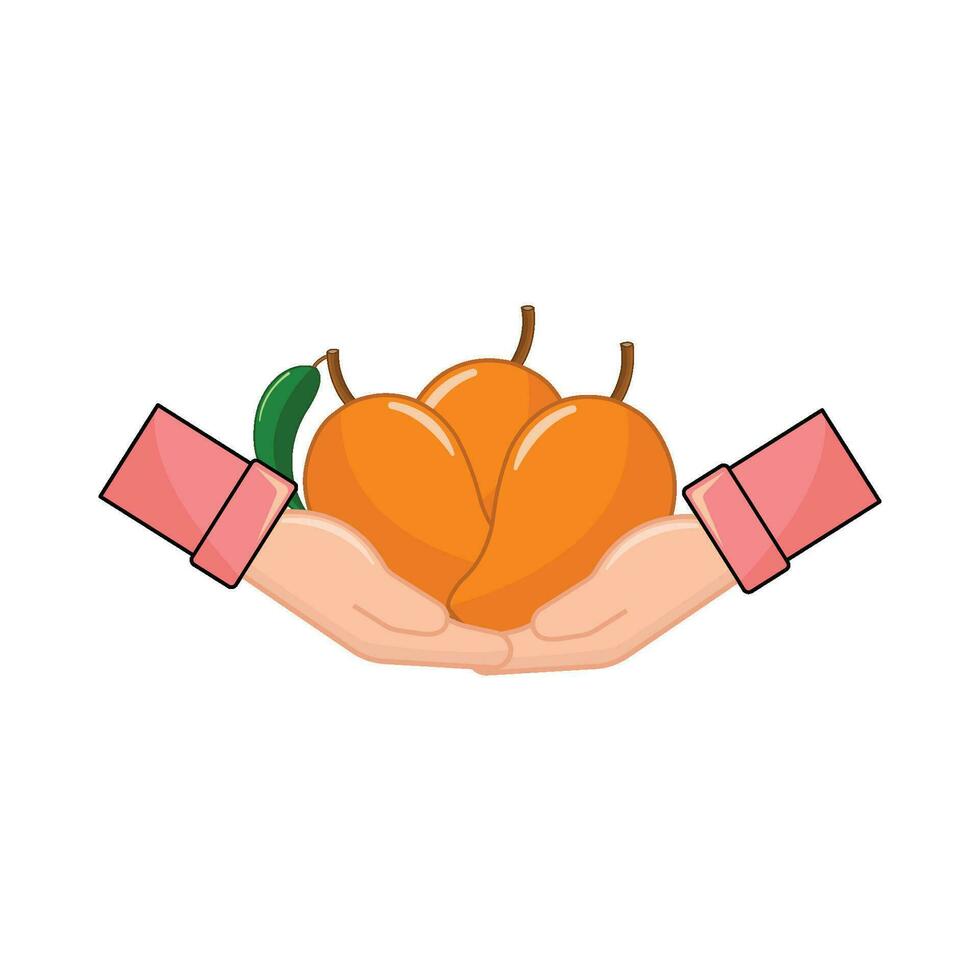 mango en mano ilustración vector