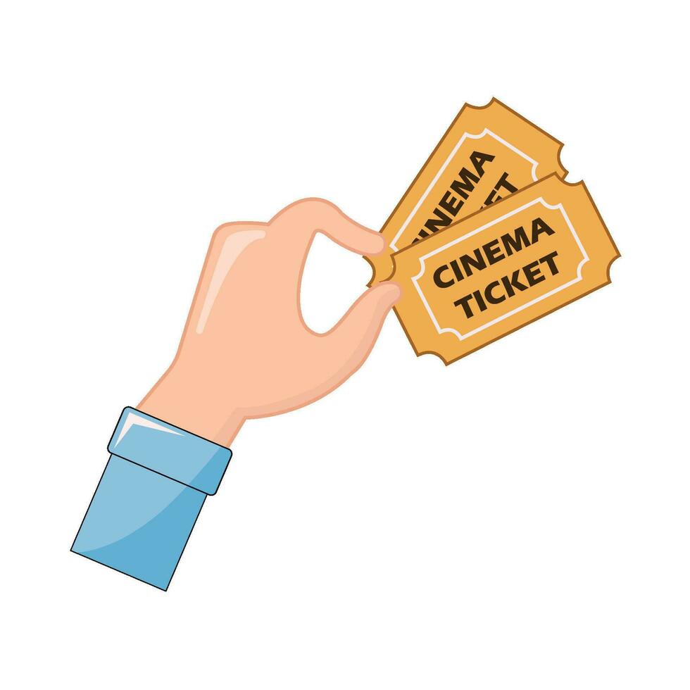 ticket cinema in hand illustration vector