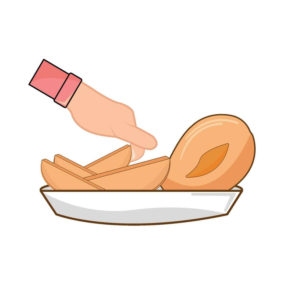 mango fruit in plate illustration vector