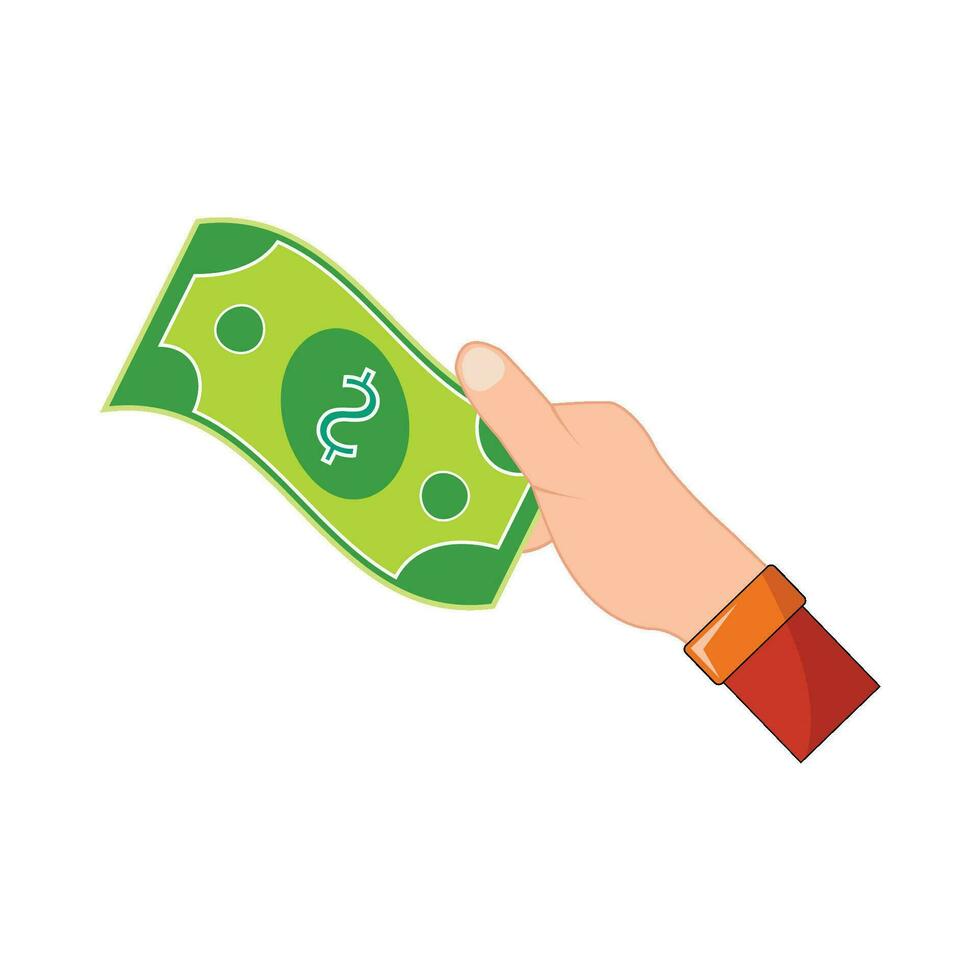 money in hand illustration vector