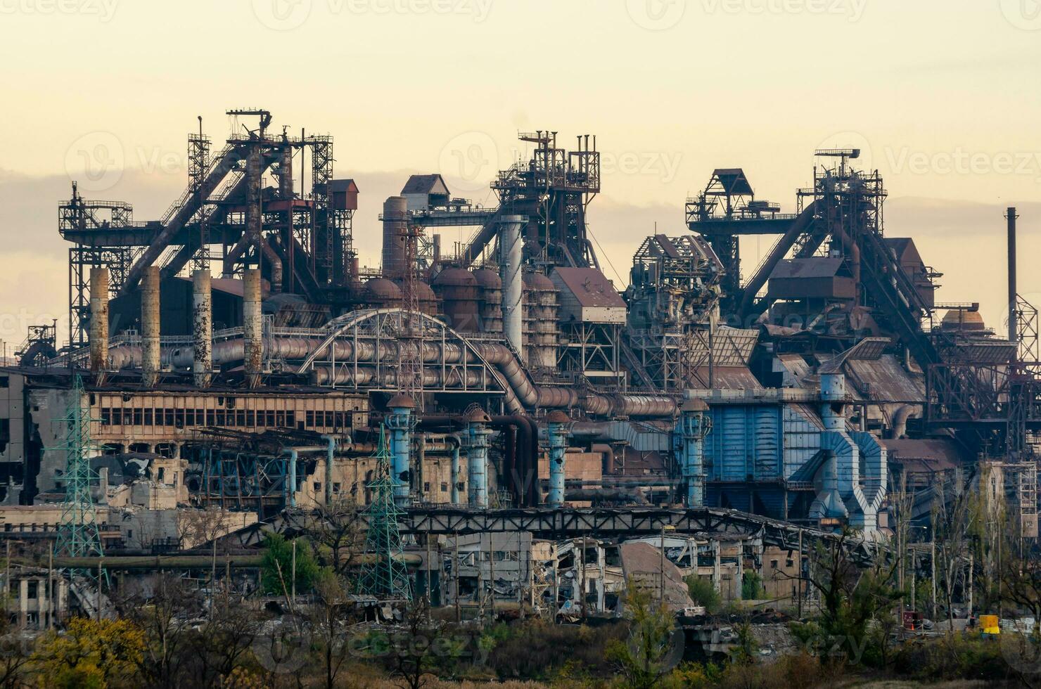 Azovstal plant destroyed during the war in Mariupol Ukraine photo