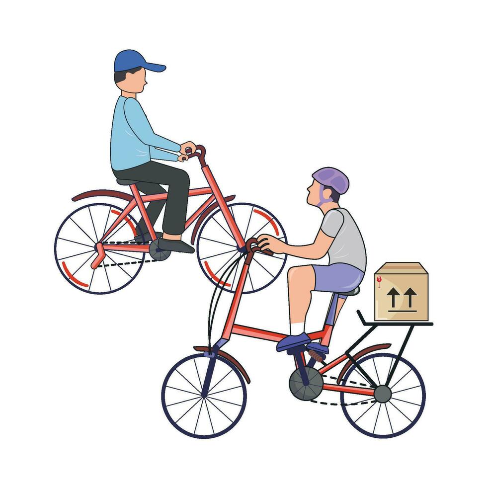 playing bicycle illustration vector