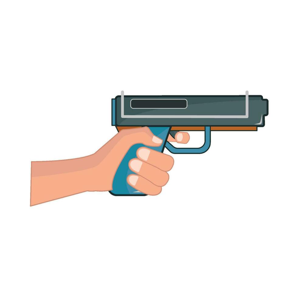 shotgun in hand illustration vector