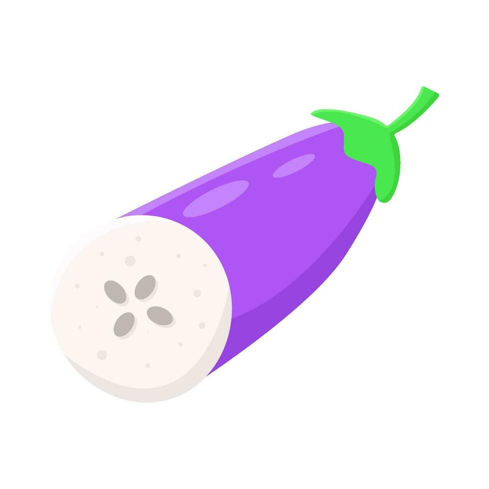 eggplant slice illustration vector