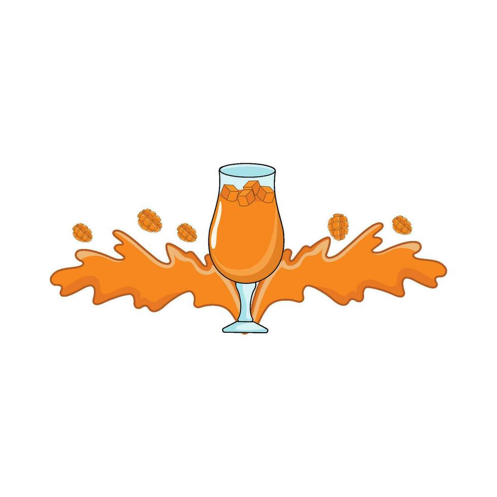 mango juice illustration vector