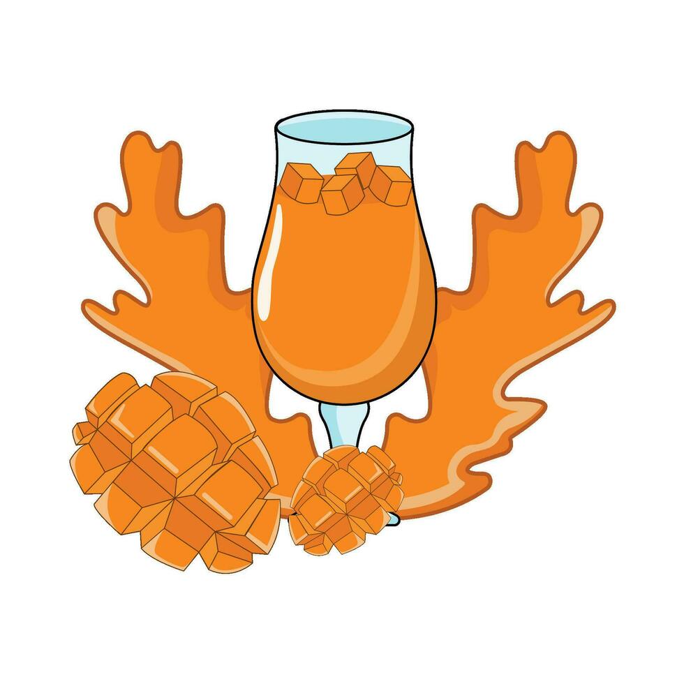 mango juice with mango fruit  illustration vector