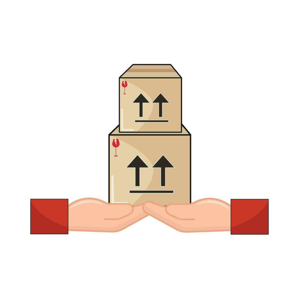 box delivery in hand illustration vector